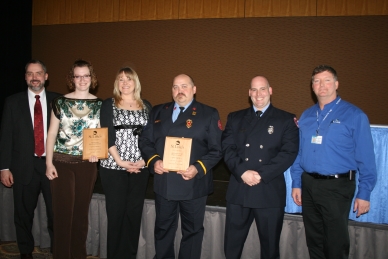 Dr. James Mohn, St. Luke's Cardiologist; Trisha Dearhamer, RN; Amy Welty, RN; Kevin Alajoki, EMT-P; Matt Spangler, EMT-P; Stan Sadenwasser, St. Luke's Cadiovascular Coordinator